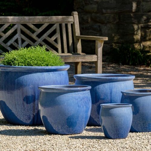 Mirador Planters (terracotta In Marrakesh Blue Glaze) contemporary, terracotta, terra cotta, garden, planter
