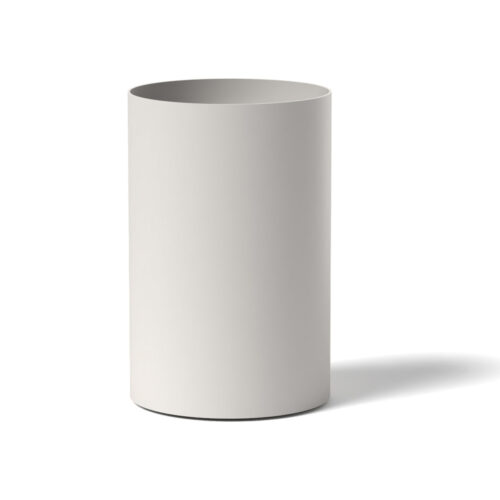 Silo Planter Solo Aluminum Linen White cylinder garden planter garden decor garden planters
