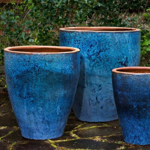 Tharabar Planter (terracotta In Rustic Blue) contemporary, terracotta, terra cotta, garden, planter