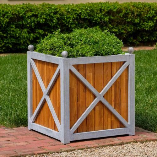 Villandry Square Planter Box (zinc With Oak)