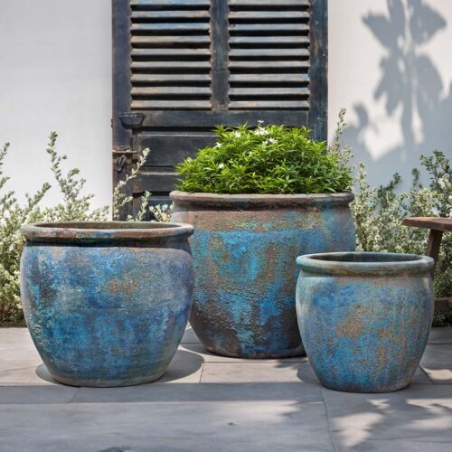 Calvados Planter (terracotta In Blue Verdigris) contemporary, terracotta, terra cotta, garden, planter