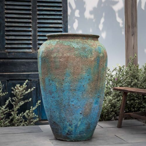 Porto Jar (terracotta In Blue Verdigris) contemporary, terracotta, terra cotta, garden, planter