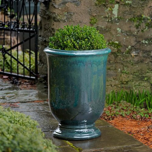 Antibe Urn Planter (glazed Terracotta In Indigo Rain) contemporary, terracotta, terra cotta, garden, planter