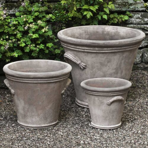 Fluted Handle Planters (terra Cotta In Antico Finish)