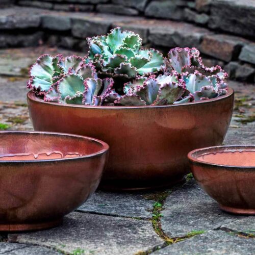 Yuma Bowl Set Detail (terracotta In Maple Red) contemporary, terracotta, terra cotta, garden, planter