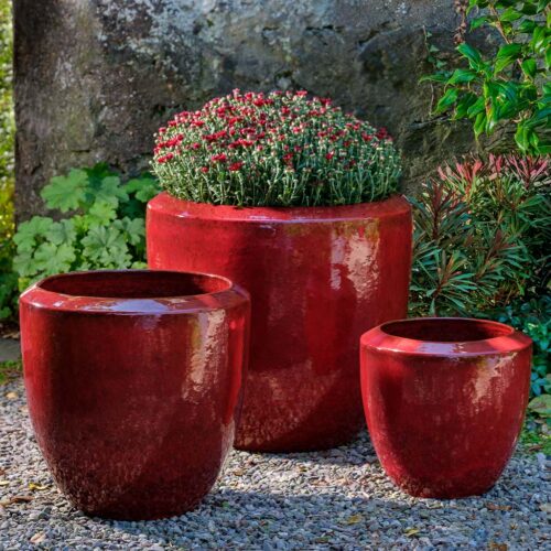Timolos Planter Set (terracotta In Tropic Red) contemporary, terracotta, terra cotta, garden, planter
