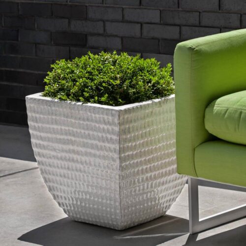 Square Dimple Planter (terracotta In Antique White) contemporary, terracotta, terra cotta, garden, planter