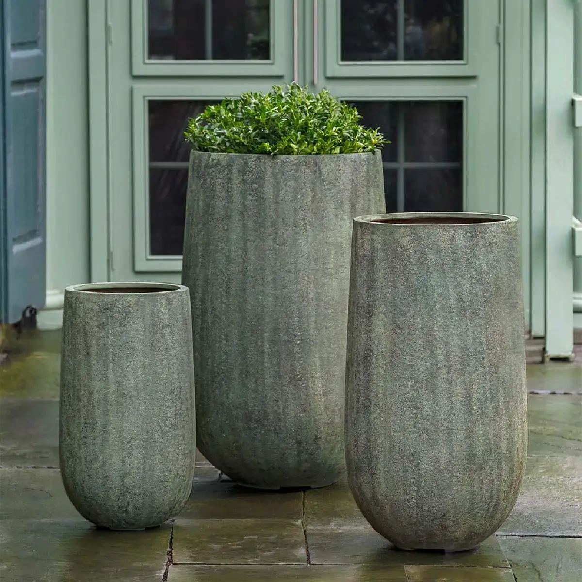 Mews Planter S3 (Fiberglass in Lite Verdigris)