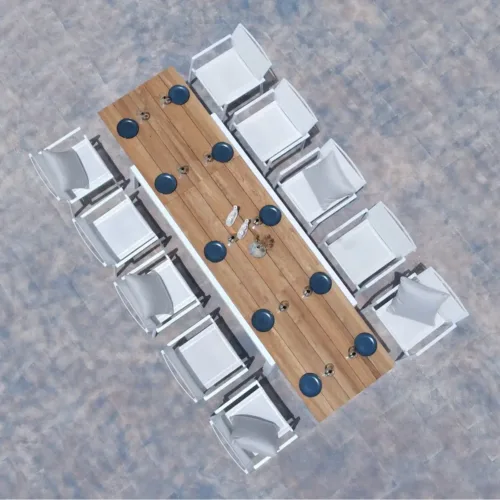 Allux Stackable Armchair Baia Extension Table Teak 2