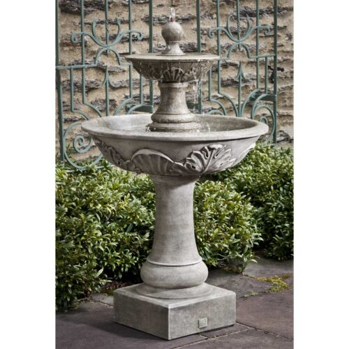 Acanthus Two Tiered Fountain (cast Stone In Alpine Stone Finish)