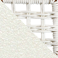 Aluminum White, Wicker Round Snow White