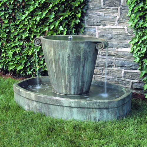 Anfora Fountain Material: Cast Stone Finish: Copper Bronze anfora fountain garden decor fountains