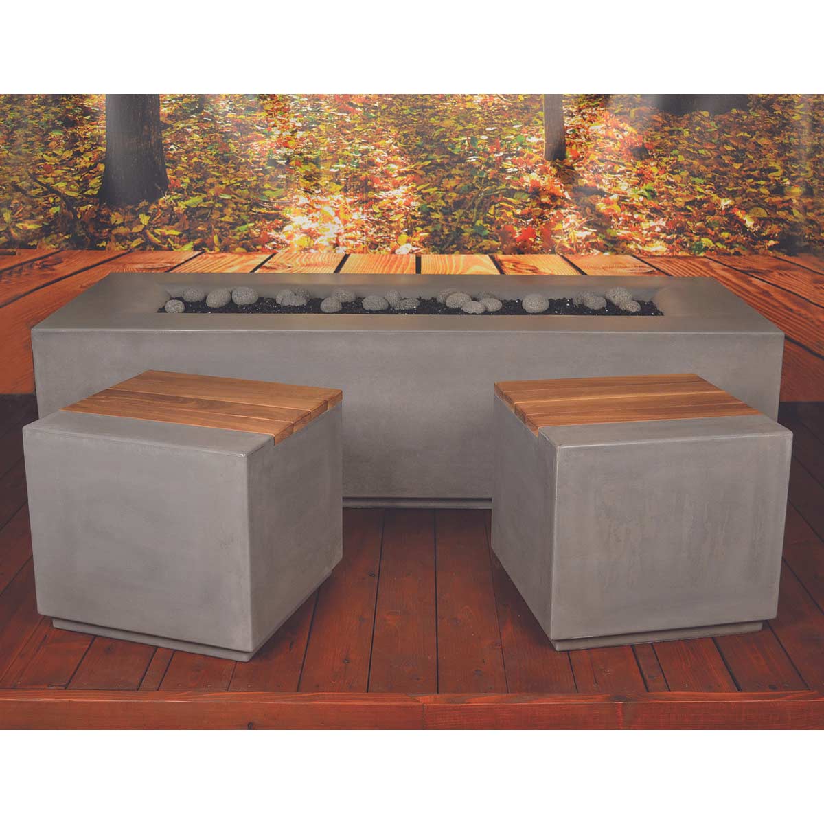 Aura Fire Table With Stools Material : Gfrc aura fire table modern outdoor natural gas propane