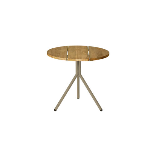 Bono Side Table Powder Coated Aluminum (taupe), Recycled Teak (brushed Finish)