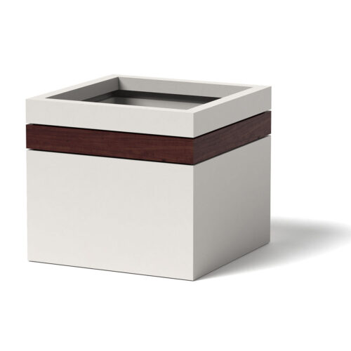 Band Planter Material: Aluminum, Ipe Finish: White