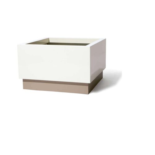 Base Planter Material: Aluminum Finish: Linen, Custom Cream