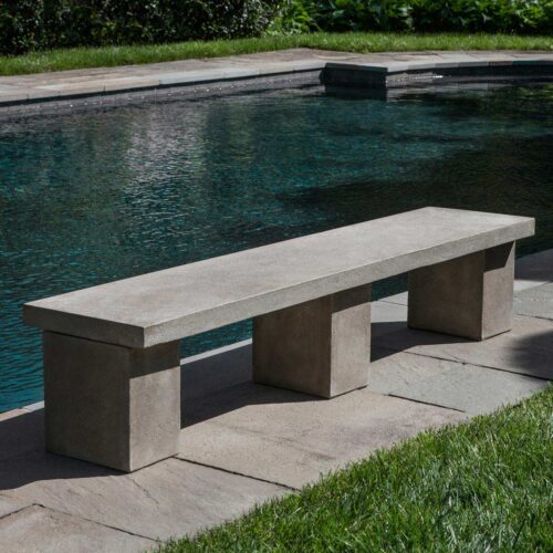 Biscayne Bench (cast Stone In Verde Finish)