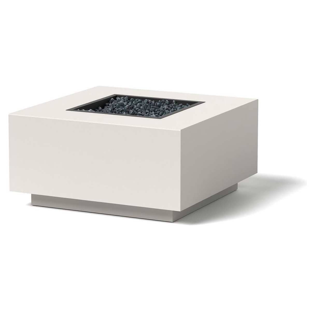 Block Fire Pit Material: Aluminum Finish: Linen White block firepit metal modern aluminum steel