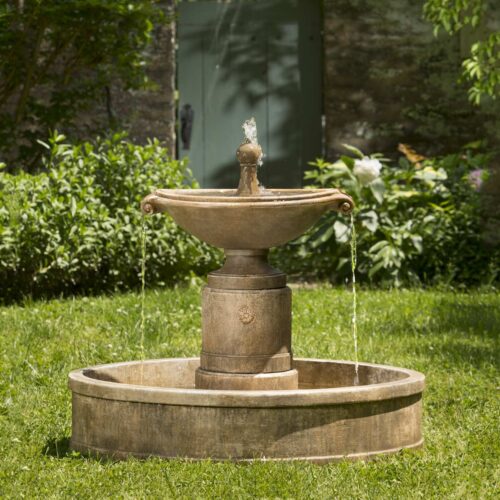 Borghese In Basin Fountain Material: Cast Stone Finish: Pietra Nuova