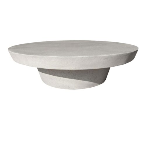 Cashi Coffee Table (fiberglass Resin And Aggregate In White Stone)