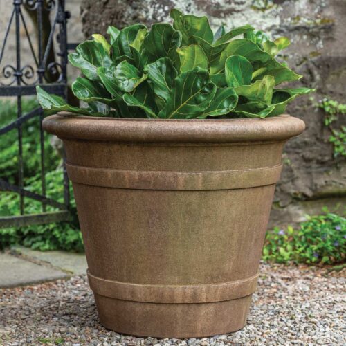 Certosa Planter (cast Stone In Aged Limestone Finish)