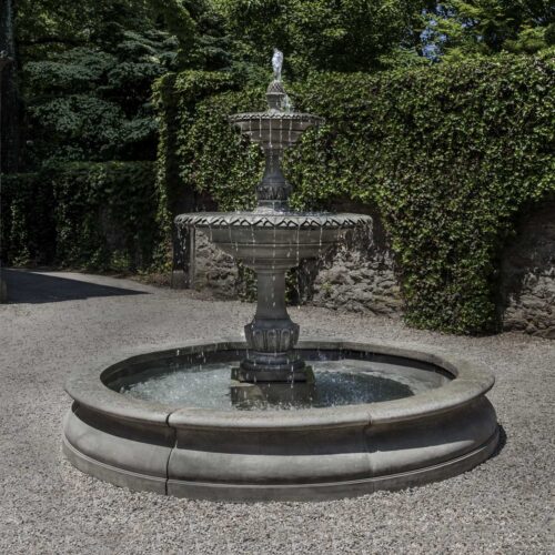 Charleston Fountain In Basin (ft 257) Material: Cast Stone Finish: Alpine Stone
