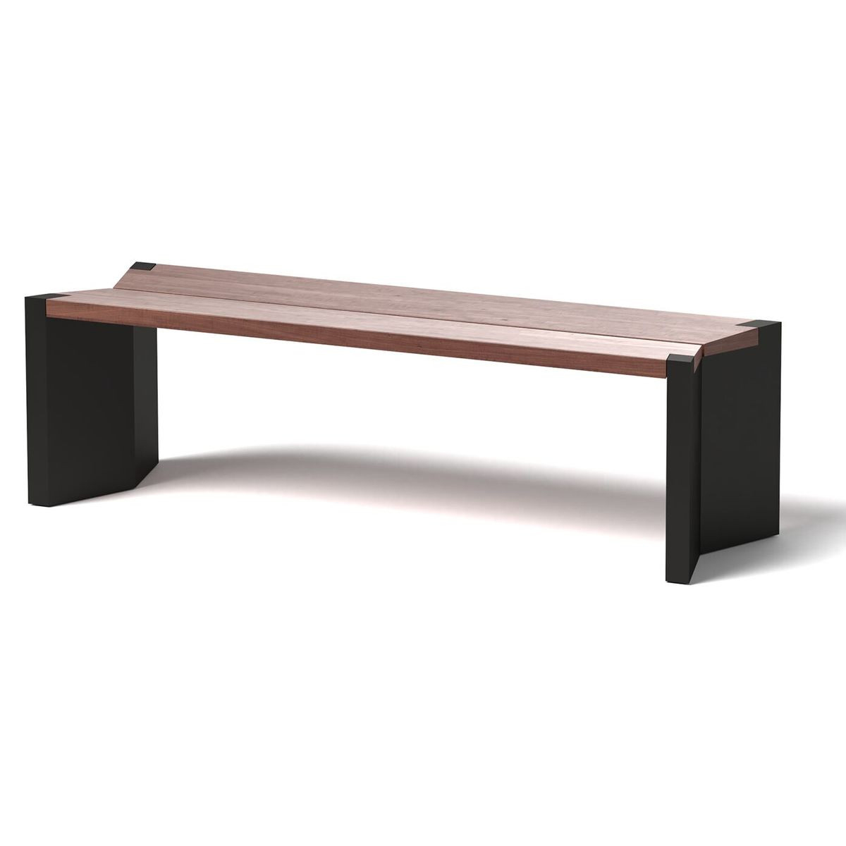 Chevron Bench Material: Aluminum Finish: Black chevron bench ipe slats aluminum steel metal comfort luxury