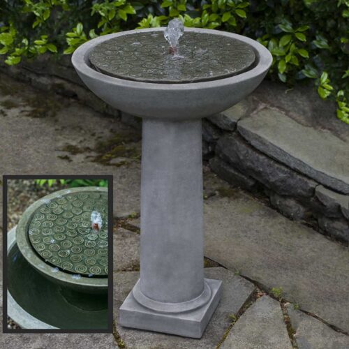 Cirrus Birdbath Fountain Cast Stone In Alpine Stone Finish
