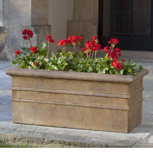Classic Rolled Rim Window Box (cast Stone In Pietra Nuova Finish)