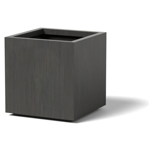 Cube Planter : Material - Aluminum - Finish : Oxidized Zinc