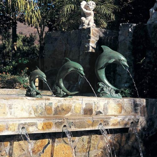 Brass Dolphin Fountain Sizes Material: Brass dolphin fountain garden decor brass fountains