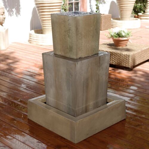 Double Obtuse Fountain (gfrc In Sierra Finish)