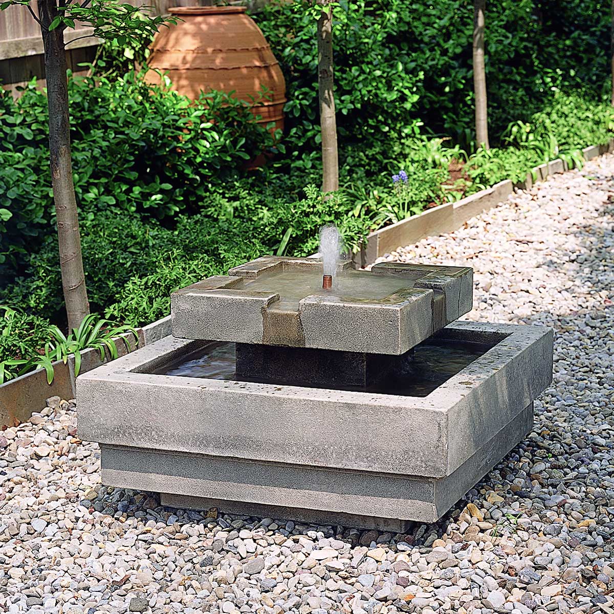 Escala Fountain (ft 36) Material: Cast Stone Finish: Grey Stone escala fountain unique garden deor fountains