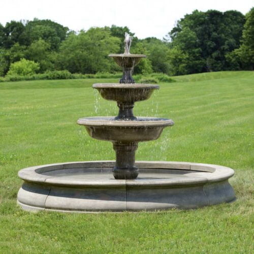 Newport Fountain Material: Cast Stone Finish: Greystone tiered fountain basin large