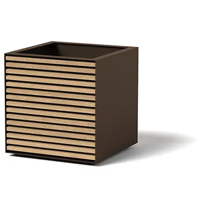 Facade Cube Horizontal Rail (Oak)_A6002_Architectural-Aged-Copper (1) Facade Cube Horizontal Rail (oak) A6002 Architectural Aged Copper (1) cladded planters