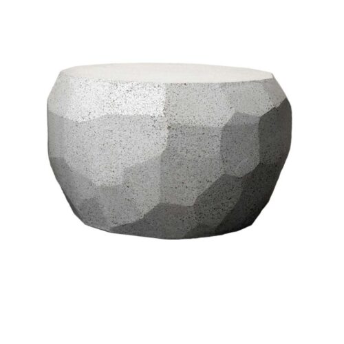 Facet Low Table (fiberglass Resin And Aggregate In Gray Stone Finish)