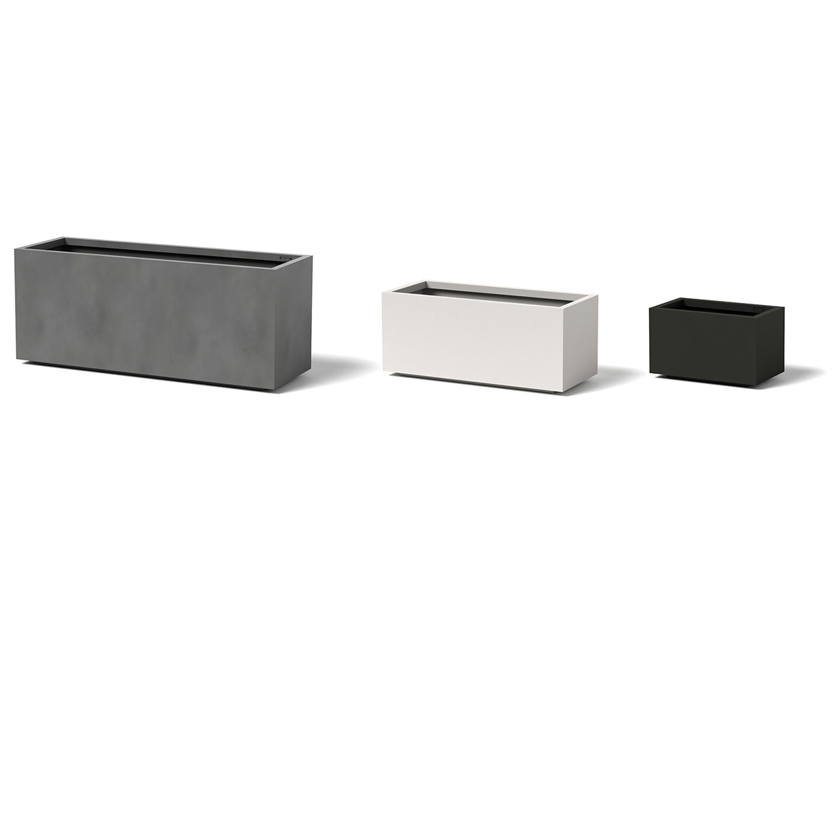 Rectangular Planters Material: Aluminum Finish: Zinc, White, Black