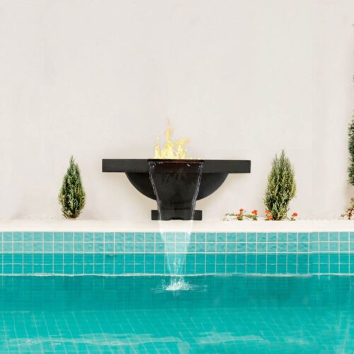 Ibiza Fire Water Feature (gfrc In Ebony)