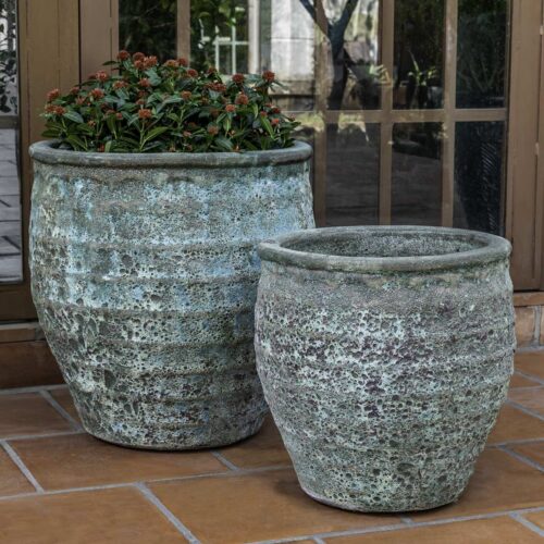 Knossos Planters (terracotta In Verdigris Finish)