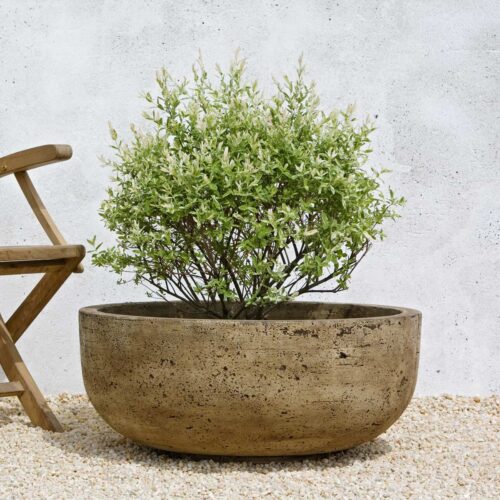 Mesa Large Bowl Planter (cast Stone In Brownstone Finish)