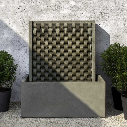 M Weave Fountain (cast Stone In Alpine Stone Finish)