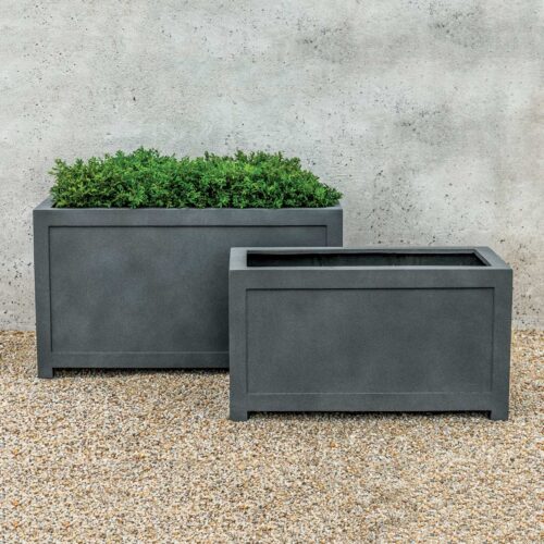 Oxford Rectangle Planters (fiberglass In Lead Finish)