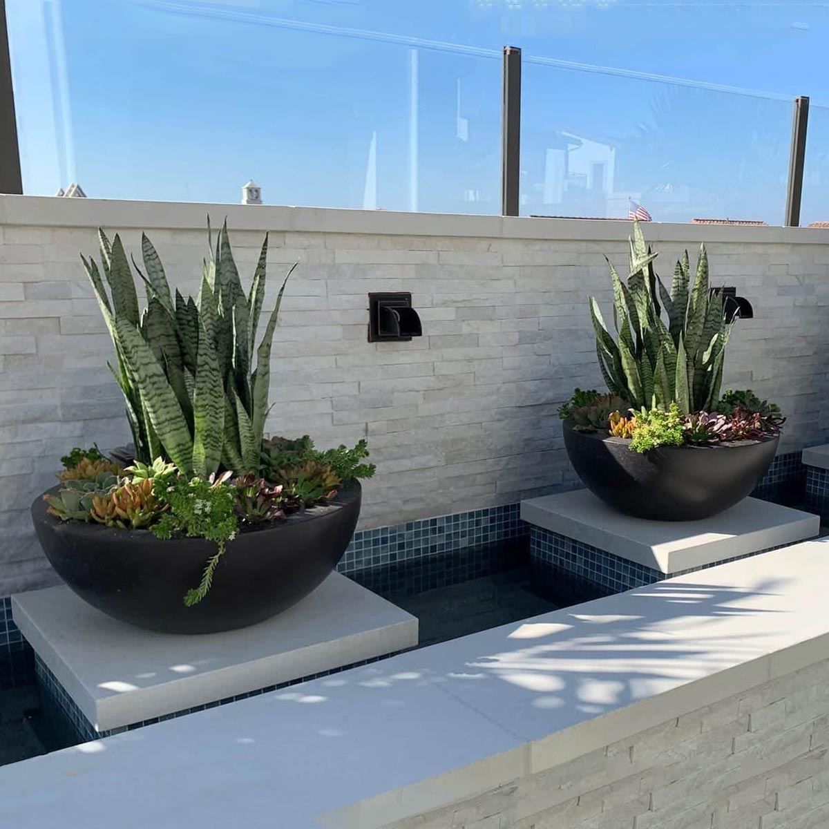 Low Bowl Planters Material Gfrc