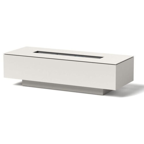 Linear Fire Pit Material: Aluminum Finish: White linear fire pit big spaces outdoor modern