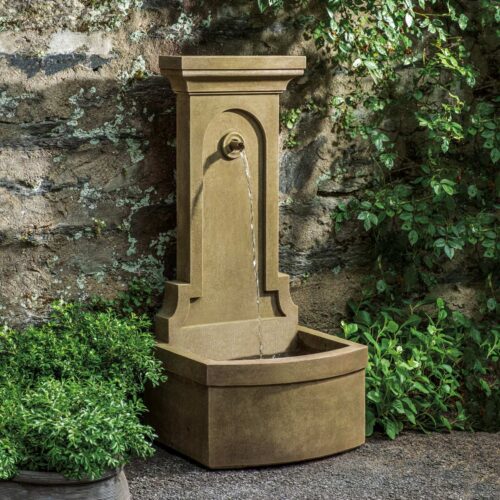 Loggia Fountain Cast Stone In Aged Limestone Finish