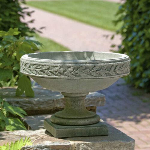 Longwood Laurel Banded Urn (cast Stone In Alpine Stone Finish)
