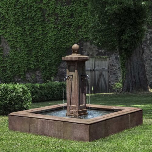 Luberon Estate Fountain (cast Stone In Aged Limestone Finish)