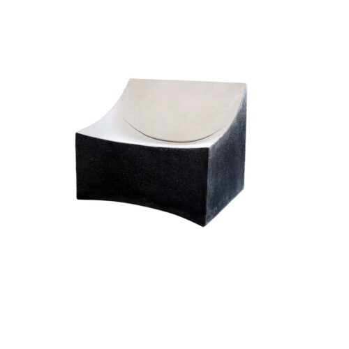 Lucio Lounge Chair (fiberglass Resin And Aggregate In Black And White Dual Tone Finish)