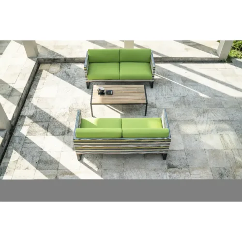 Mamagreen Stripe Sofa 2 Seater Jaydu Coffee Table