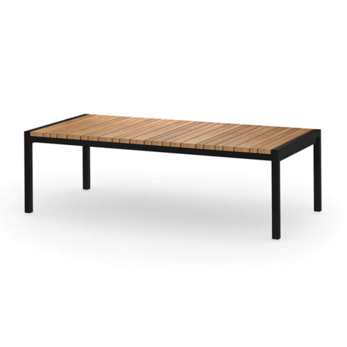 Mg1303 F05a T30 Zudu Coffee Table, Aluminum Black, Recycled Teak Smooth Sanded Teak Shield